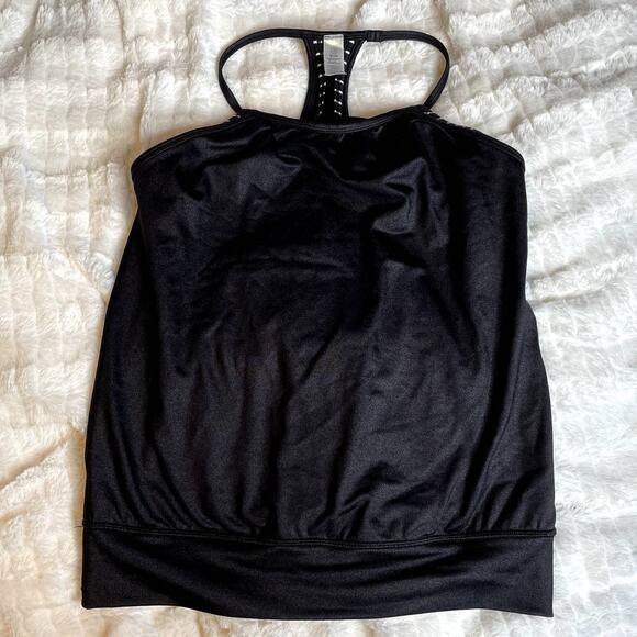 IVIVVA LULULEMON Girls Black Double Layered‎ Racerback Tank Black Stripes 12 - Picture 1 of 9